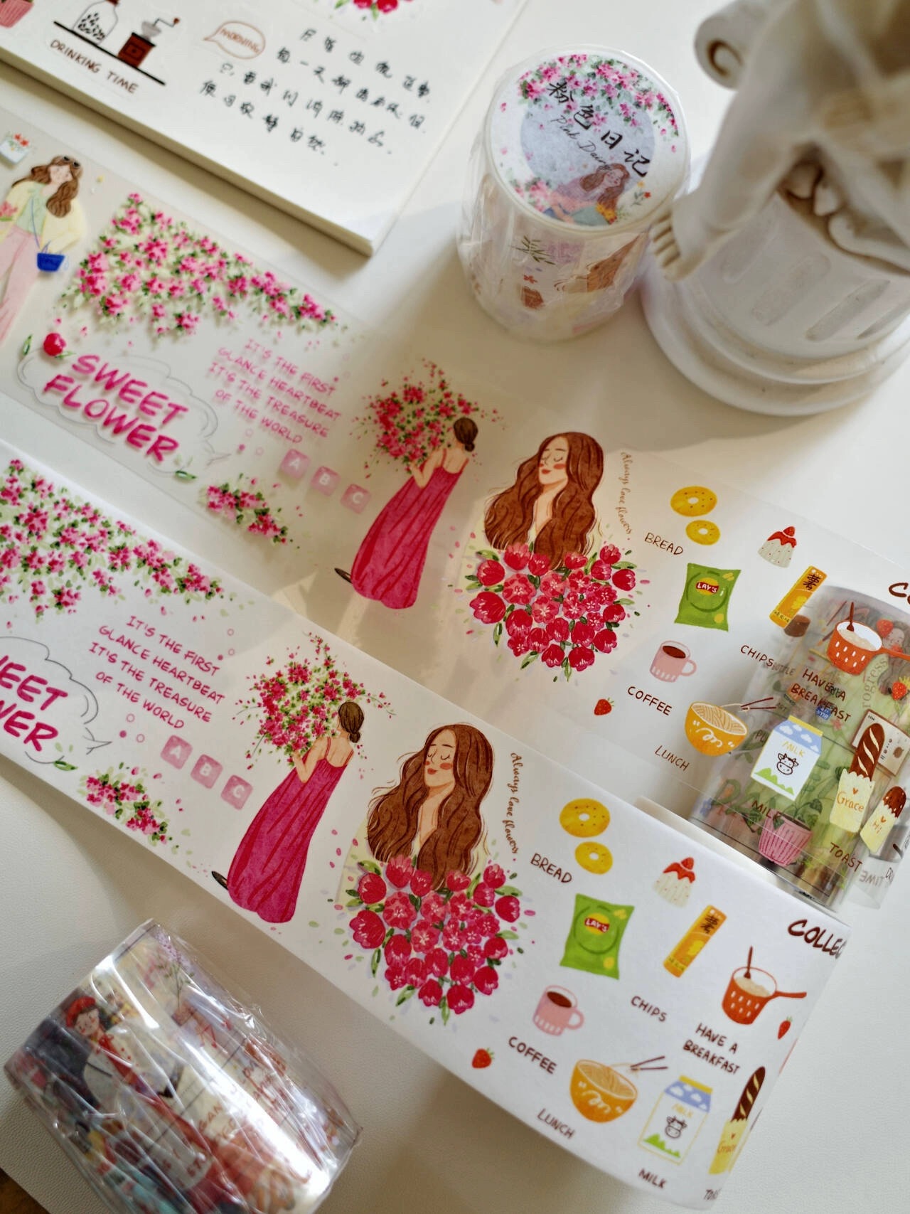 YiEr Studio Vintage różowy ogr – Washi Tape Set recenzja i cena