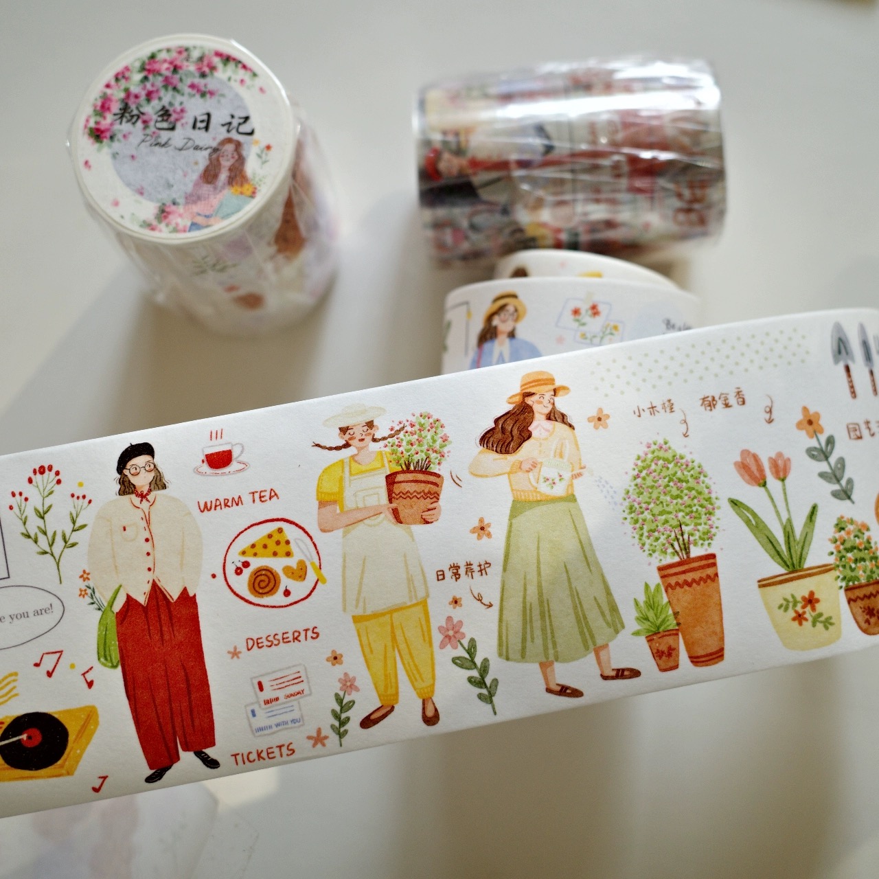 YiEr Studio Vintage różowy ogr – Washi Tape Set recenzja i cena